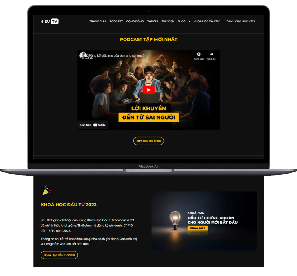 ví dụ về features trên website anh Hieu TV