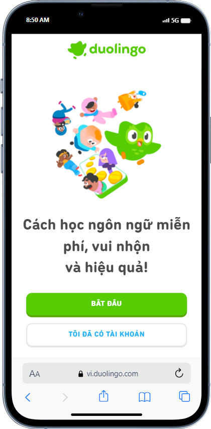 Cách Doulingo viết tiêu đề chính