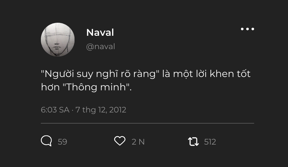 Người suy nghĩ rõ ràng là một lời khen tốt hơn thông minh