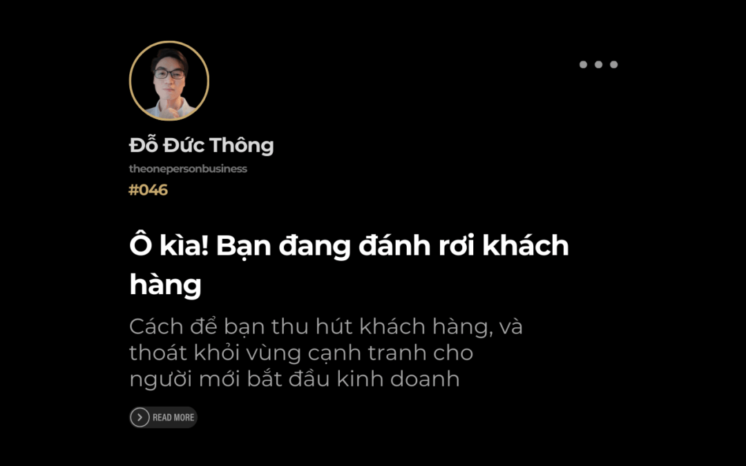 #046 – Làm sao để bắt đầu công việc kinh doanh và thoát khỏi cạnh tranh