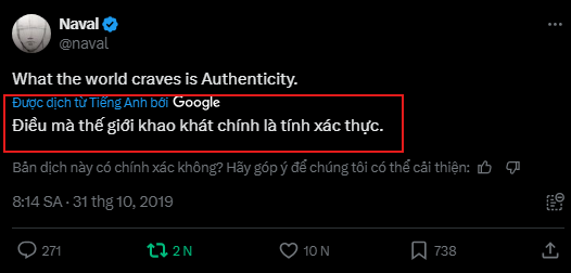 Điều mà thế giới khao khát là tính xác thực