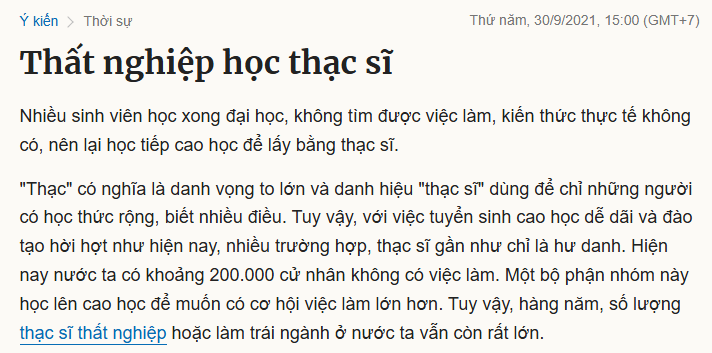 Thạc sĩ thật nghiệp