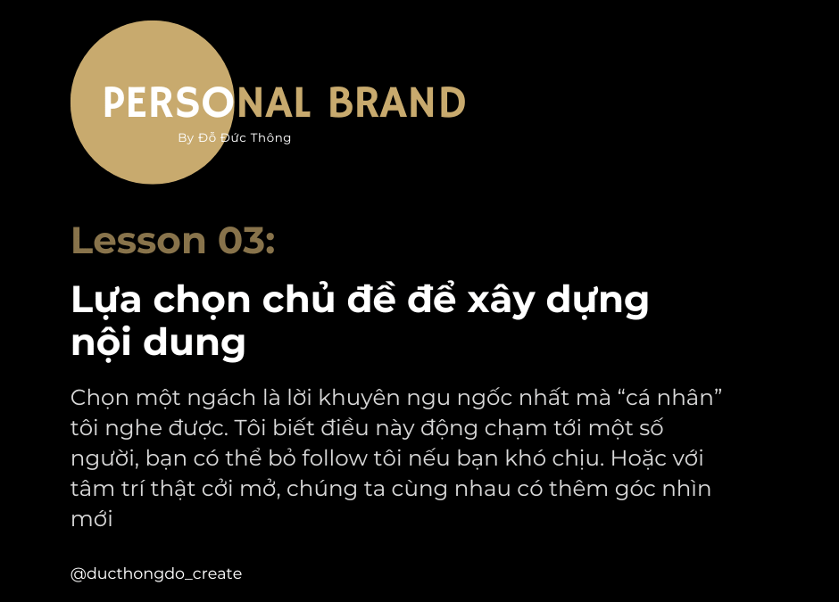 Lesson 03: Lựa chọn chủ đề để xây dựng nội dung