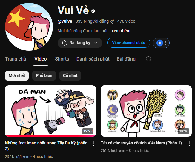 Kênh youtube vui vẻ